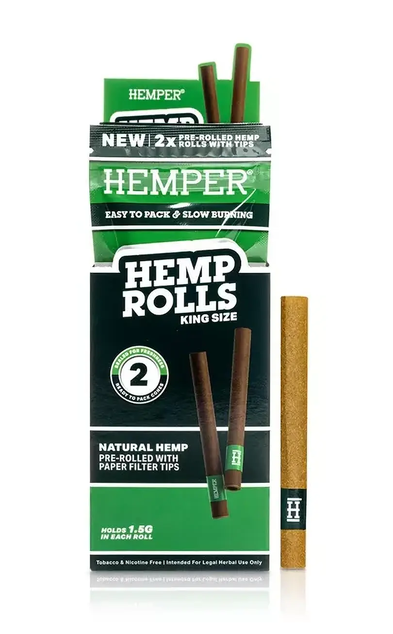 HEMPER Hemp Rolls King Size with paper tip 2 pieces - Natural