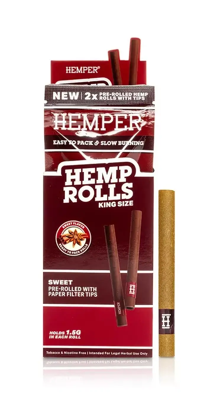 HEMPER Hemp King Size Rolling Paper with Tip 2pcs - Sweet