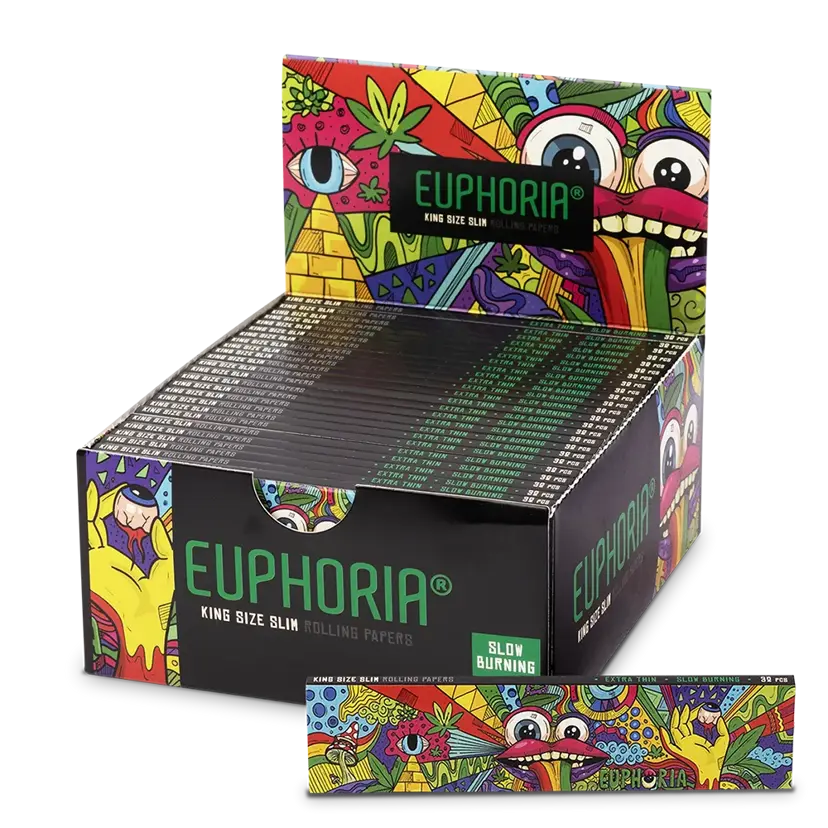 Euphoria Rolling Papers Kingsize Slim Vibrant, 32 leaves