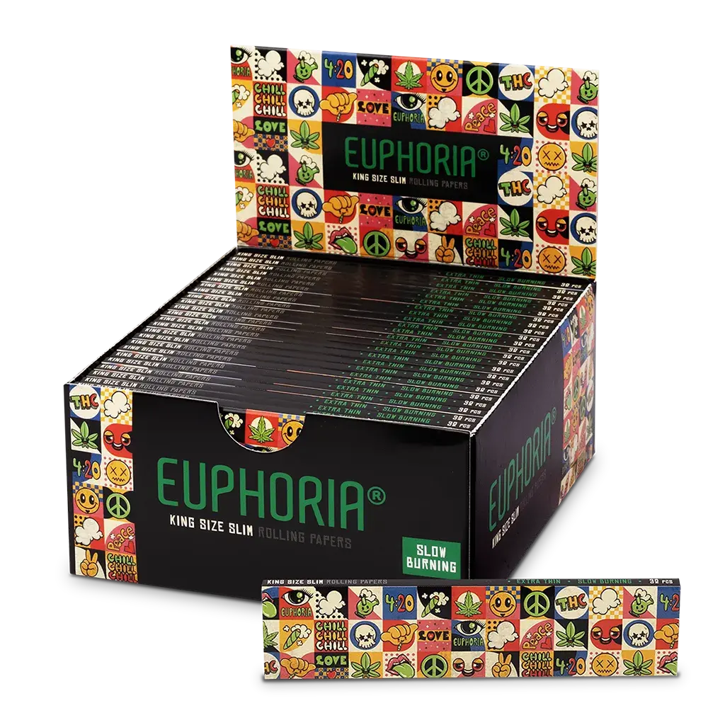 Euphoria Rolling Papers Kingsize Slim Groovy, 32 leaves