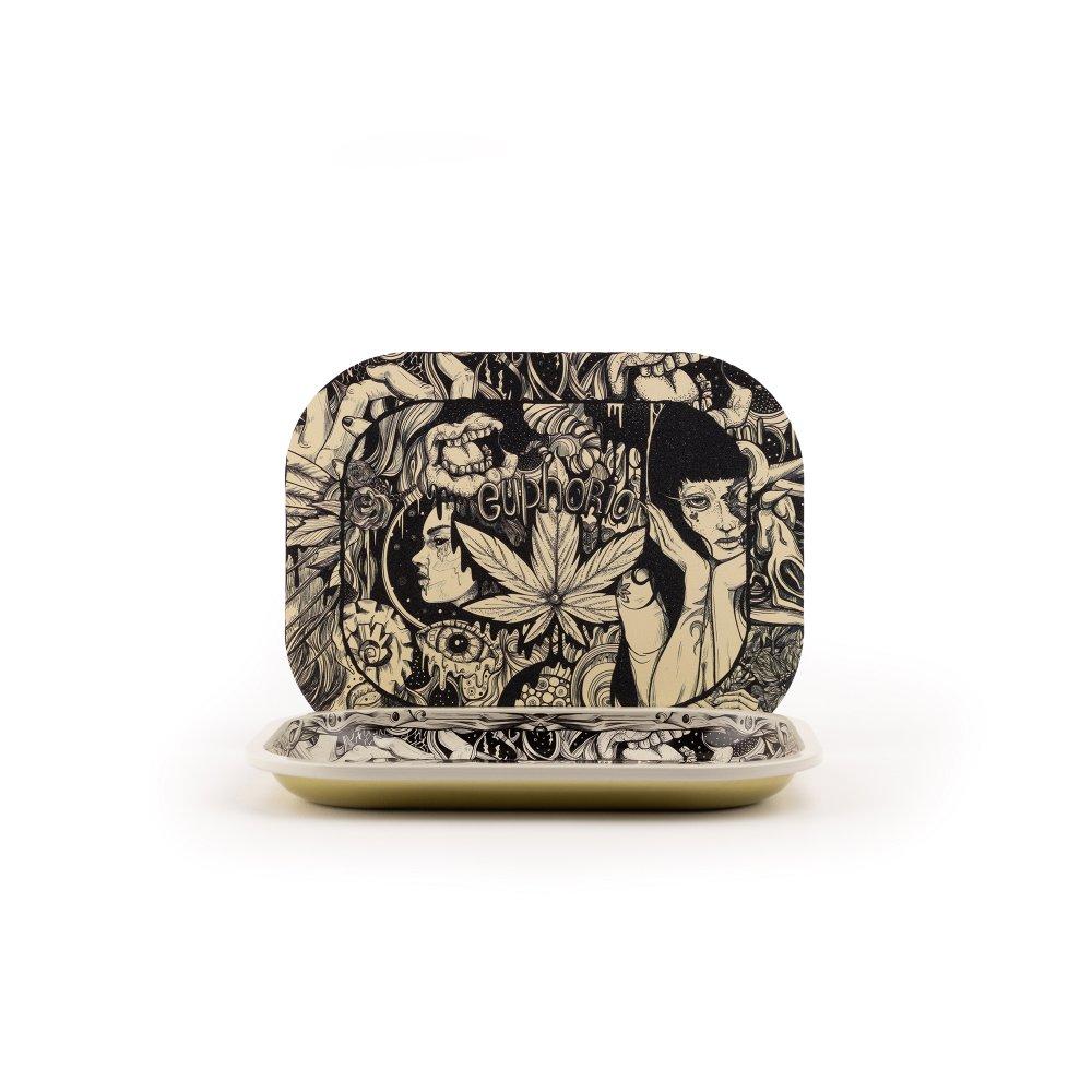 Euphoria Small Rolling Tray Set with Magnetic Lid Mystical - 180 x 140 mm