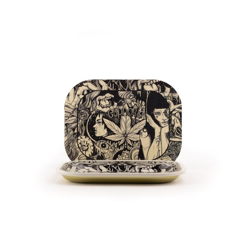 Euphoria Small Rolling Tray Set with Magnetic Lid Mystical - 180 x 140 mm