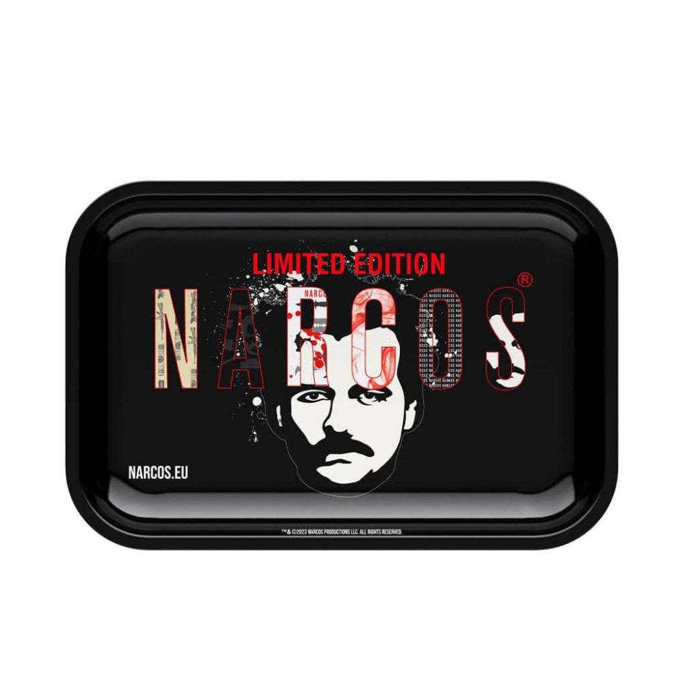 Narcos Metal rolling tray Black edition, medium, 19 x 29 cm