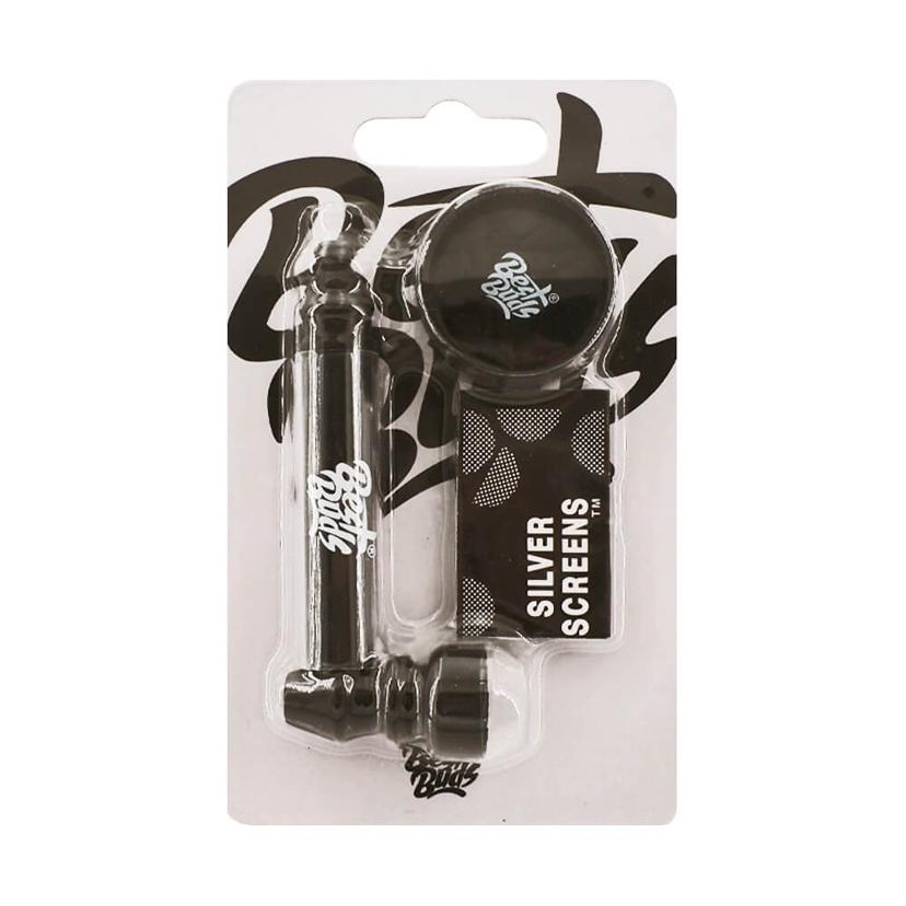 Best Buds Pipsy black metal pipe with mini grinder