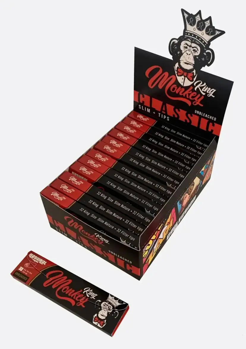 Monkey King KSS Rolling Papers with Filter Tips Classic, 1 pack