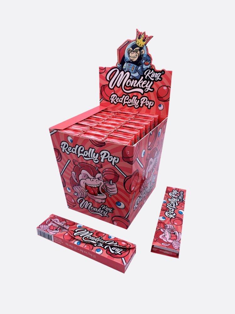 Monkey King Rolling papers with filter tips (red lollipop flavor)