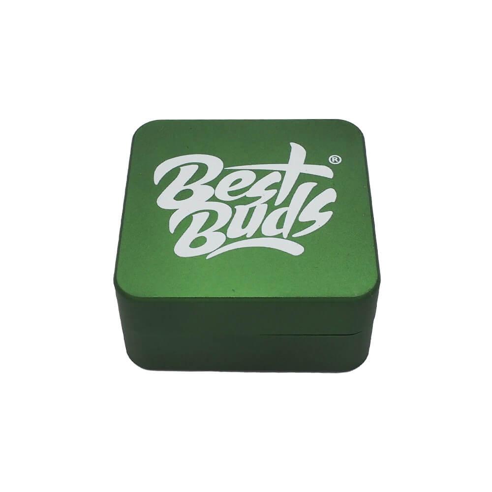 Best Buds Flat Square Aluminum Grinder Grass, 2-part, 50 mm