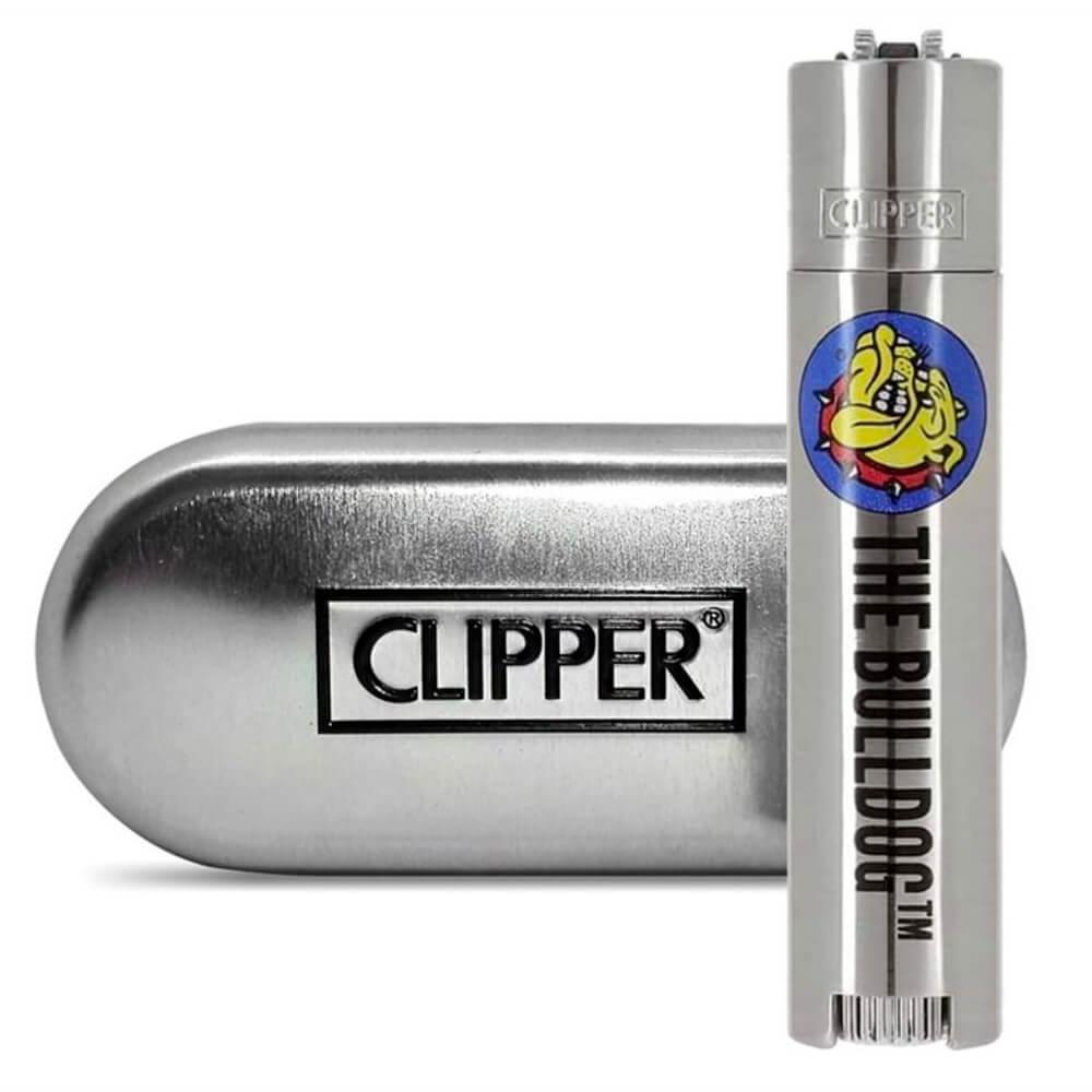 The Bulldog Clipper Silver metal lighter + gift box