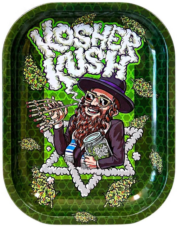 Best Buds Kosher Kush Metal Rolling Tray Small, 14x18 cm