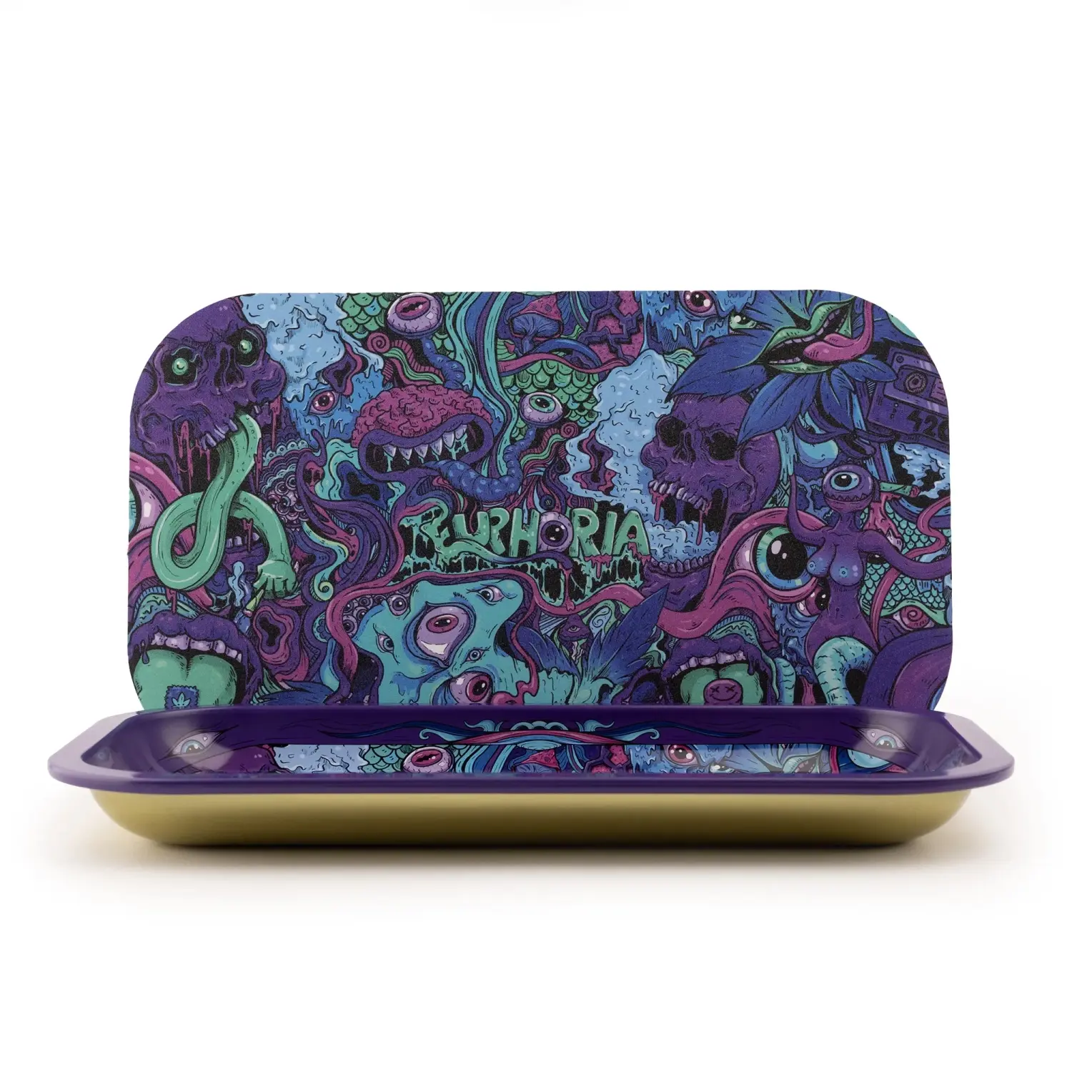 Euphoria Rolling Tray Set with magnetic cover Psychedelic - 270 x 160 mm